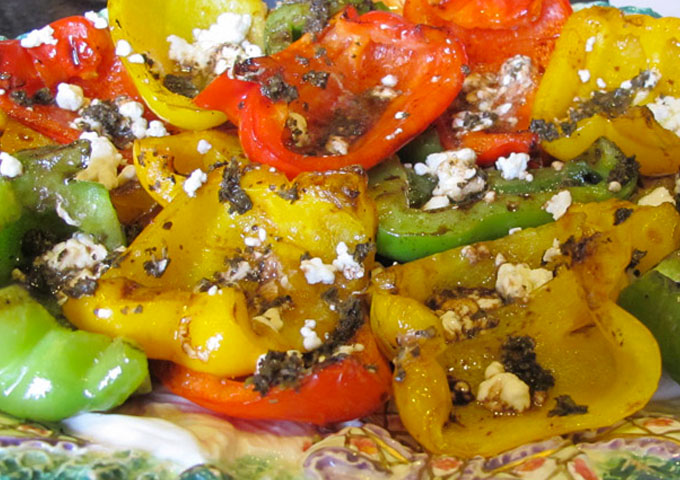 Tri-Color Peppers with Goat Cheese