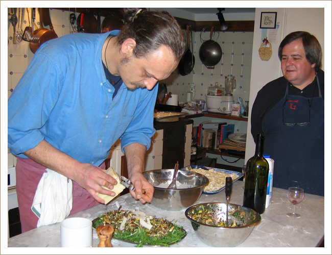 Jacopo and Michael in his kitchen