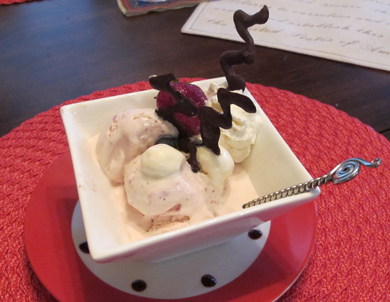 Ice Cream with Chocolate Zig-zag