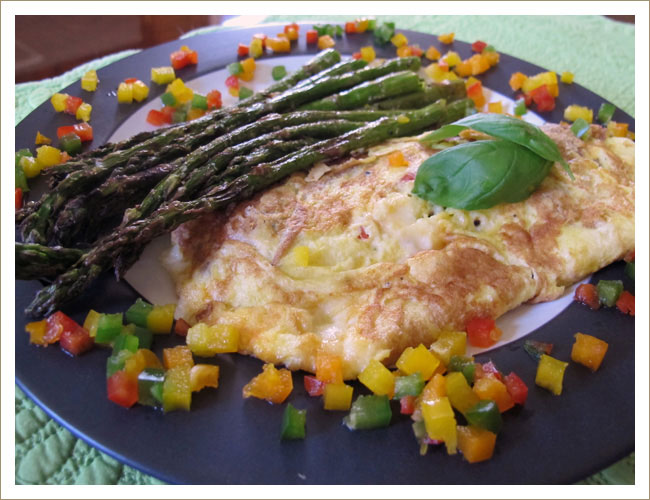  Red Pepper and Cheese Omelette