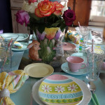 pastel Easter tablescape
