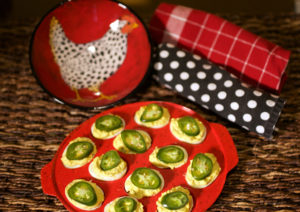 deviled eggs with minced jalapenos